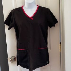 Grey’s Anatomy scrub top size small black and red